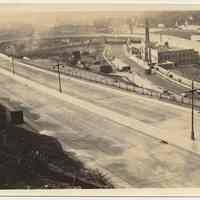 Photos, 4, of approach ramps (helix) to the Lincoln Tunnel, Weehawken, n.d., probably late 1938 or early 1939.