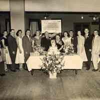 B+W group photo at 50th wedding anniversary celebation for Dominic & Lena Pescatore, Hoboken, February, 1955.