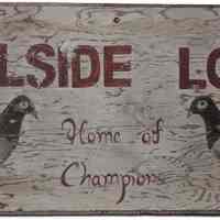 Wooden hand-painted sign: Hillside Loft