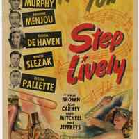 Sinatra film poster: Step Lively. RKO Radio Pictures, 1944.