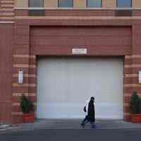Digital image of the loading dock gate for 333 River Street apartment building, Hoboken, March 31, 2004.