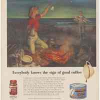 Ad: Maxwell House Coffee, "Twilight picnic on the beach." N.d., [1951.]