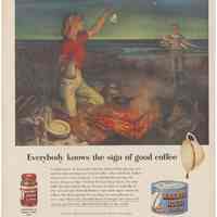 Ad: Maxwell House Coffee, "Twilight picnic on the beach." N.d., [1951.]