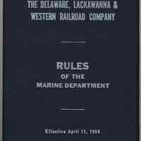 D.L..&.W. Railroad Company. Rules of the Marine Department. Effective April 15, 1954.