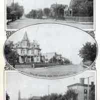 Digital image of black-and-white photos of three residental street corners, West Hoboken, ca. 1900.