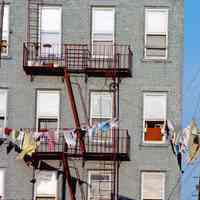 Slides: 60 color transparencies of laundry hanging in Hoboken, ca. 1982-83.