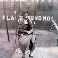 Digital image of photo of Marie Durstewitz seated on a swing at playground no. 1, [Hoboken], no date, circa late 1910