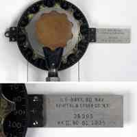          protractor head with marked blade for scale; detail of markings
   