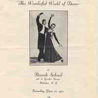 Program: Niles and Edythe Present "The Wonderful World of Dance" at Brandt School, Hoboken, N.J., Saturday, June 16, 1962.