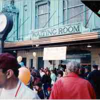 Color photo of the NJ Transit Train Festival, Hoboken 1989.