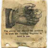          insert sheet showing how to hold Tallying Register
   