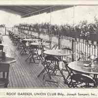 Postcard: Roof Garden, Union Club, Hoboken, NJ