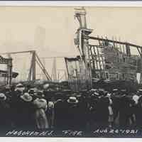 Postcard: [1921 pier fire.] Pier 6, Hoboken, N.J. Fire Aug 24-1921. 1921; unposted.