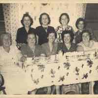 B+W photo of family, 9 women, of Joseph "Biggie" Yaccarino, Hoboken, no date, circa 1940-50.