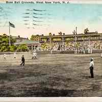 Postcard: Base Ball Grounds, West New York, NJ