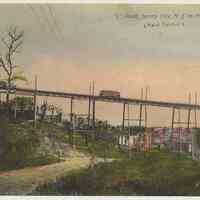 Postcard: "L" Road, Jersey City, N.J. to Hoboken, N.J. (Hand Painted.) Postmarked Sept. 4, 1909.