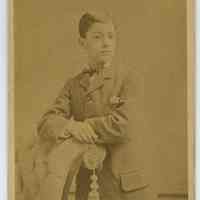 Carte-de-visite of a boy posed in photographer