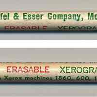 Advertising eraser for Xerographic Vellum, issued by the Keuffel & Esser Co., Morristown, N.J., no date, circa 1971-1975.