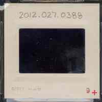          Color slide of close-up view of cornices, brackets, dentils and window heads on two buildings at an unidentified location picture number 2
   