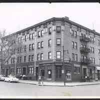 B&W photo of mixed-use apartment building at 436-442 Central Avenue, Newark.