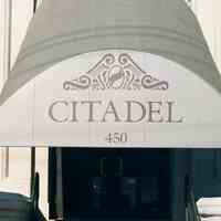 Color photo of marquee sign for The Citadel, 450 Seventh St.; at School No. 8, Seventh St. between Adams & Jefferson Sts., Hoboken, Jan. 3 & 4, 2002.