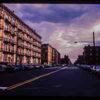          Color slide of eye-level view of row houses on Willow between 12th and 13th looking S picture number 1
   