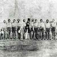          B+W copy photo of photo of the Knickerbocker & Excelsior baseball teams, no place, 1858. picture number 1
   