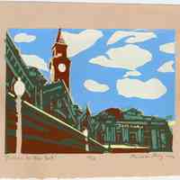 Print: Ferries to New York. Artwork by Ricardo Roig, Hoboken, 2012.