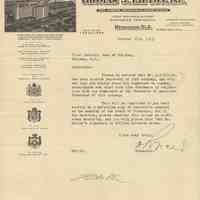 TLS: Treasurer, Thomas J. Lipton, Inc., Hoboken, N.J. to First National Bank of Hoboken re election of L.C. Keller as Secretary of co., Oct. 16, 1923 .