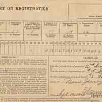 Report on Registration, 2nd District, 4th Ward, #5 School, [Local Board] #1, Hoboken, N.J. , Sept. 12, 1918.