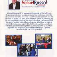 Political campaign brochure: Re-Elect Councilman Michael Russo, (Hoboken, April 2011).