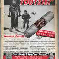 Ad: Tootsie Rolls on back cover of magazine "The Shadow", Vol. XXV, No. 4, Apr. 15, 1938.