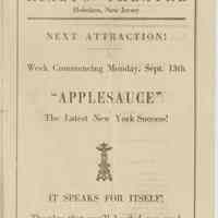 Program for Rialto Stock Players presentation of "The Fall Guy." Week of Sept. 6, 1926. The Rialto Theatre, 118 Hudson St., Hoboken.