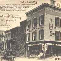 Postcard: The Orient Pharmacy, Jersey City, NJ