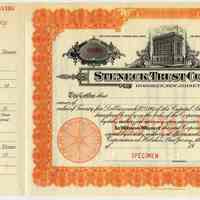          certificate, two-piece; record stub at left
   