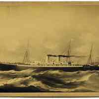 Cabinet photo of painting of the S.S. Havel, North German Lloyd Line. 1893.