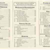 Menu: The Original Fresh Tortillas Grill (Tex-Mex Express), 514 Washington St., Hoboken (2007.)