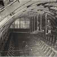 B+W Holland Tunnel documentation photo: 7004. South tunnel heading just east of shield after flooding of tunnel, Apr. 3, 1924, N.Y. Apr. 7, 1924.