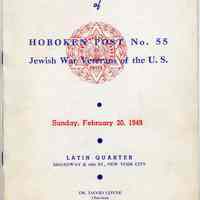 Digital images, program: 16th Annual Affair of Hoboken Post No. 55, Jewish War Veterans of the U.S., Feb. 20, 1949 at Latin Quarter, N.Y.