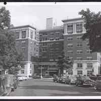 B&W photo of apartment building at 299 Clinton Avenue, Newark.