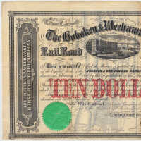          Stock certificate: The Hoboken & Weehawken Horse Rail Road Company, one Ten Dollar share, issued Hoboken, N.J., May 28, 1860 picture number 7
   