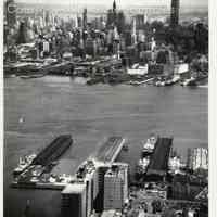 B+W aerial photo of Standard Brands building (Lipton Tea), 15th & Washington Sts., Hoboken Division, July 20, 1951.