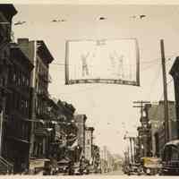          Digital image of B+W photograph of Monroe Street looking north from Fifth Street, Hoboken, no date, ca. 1942-1945. picture number 1
   