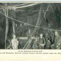          Digital image of Hudson & Manhattan R.R. postcard titled: In the darkness of an air-lock. 1908. picture number 1
   