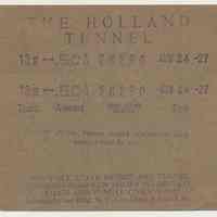 Toll receipts, two, from the Holland Tunnel, 1927.