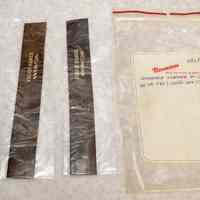 Leather product samples, 3: Neumann Scented Leather. Made by Neumann Leather (R. Neumann & Co., Hoboken, N.J.). Nov. 17, 1982.