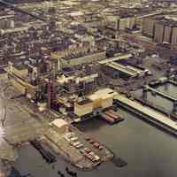 Color aerial photo of General Foods, Maxwell House Coffee plant, Hoboken, n.d., ca. 1960-1980.