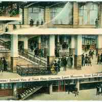          Digital image of Hudson & Manhattan R.R. postcard titled: Hudson Tunnels Terminal, Sectional View of Track Floor, Concourse,..., n.d., ca. 1909. picture number 1
   