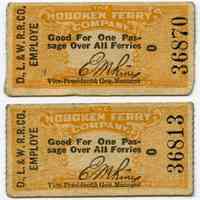 Ticket: Hoboken Ferry Co., one passage for D.L. & W. R.R. Co. Employee, Hoboken, n.d., ca. 1917-1935.