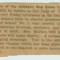 Newspaper clipping, Monitor, Feb. 16, 1918 about the establishment of a new Hoboken Red Cross chapter, the Our Lady of Grace Auxiliary.